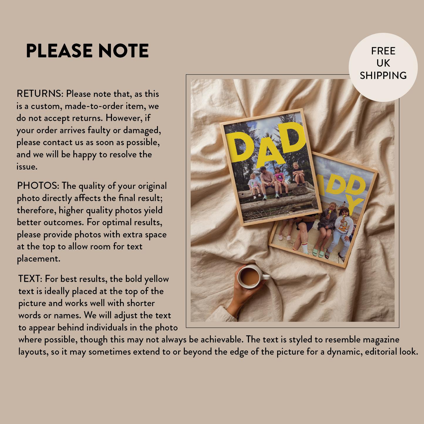 Personalised Bridesmaid Photo Print