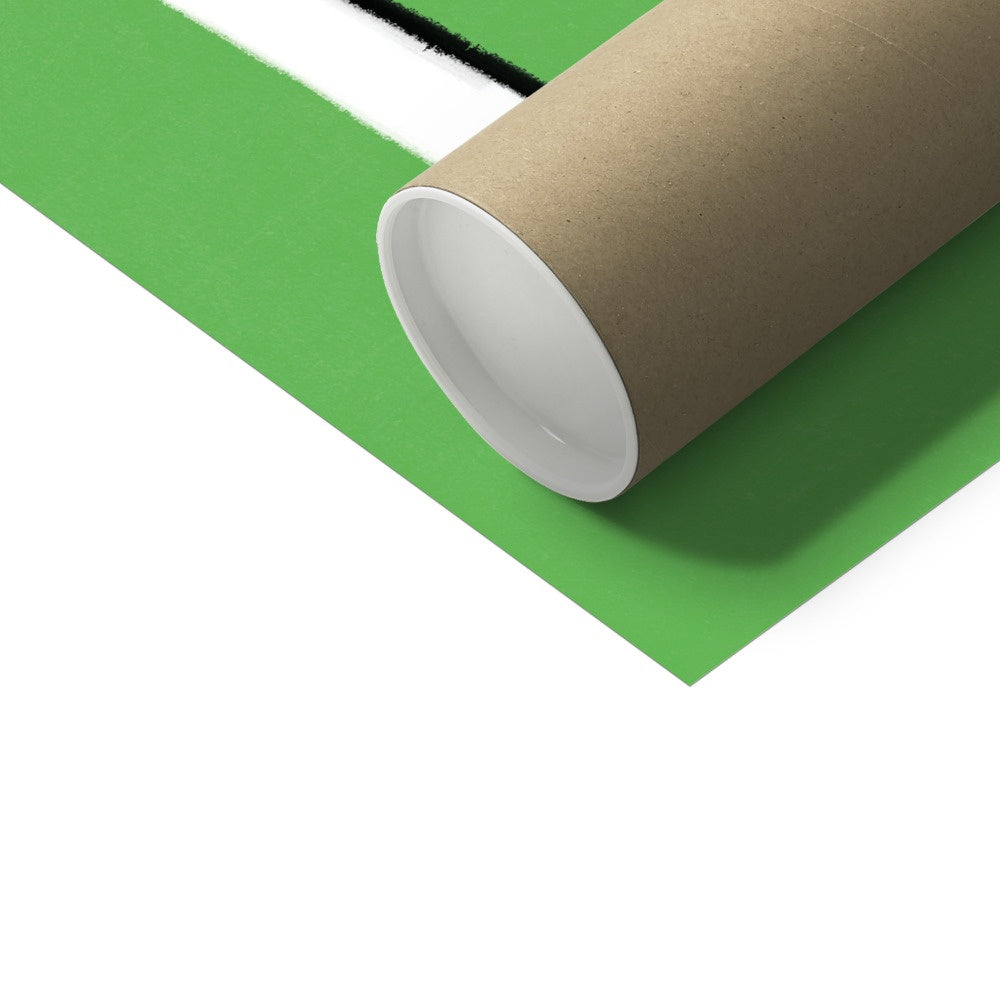 Football Lover Print - Green, White, Black Fine Art Print