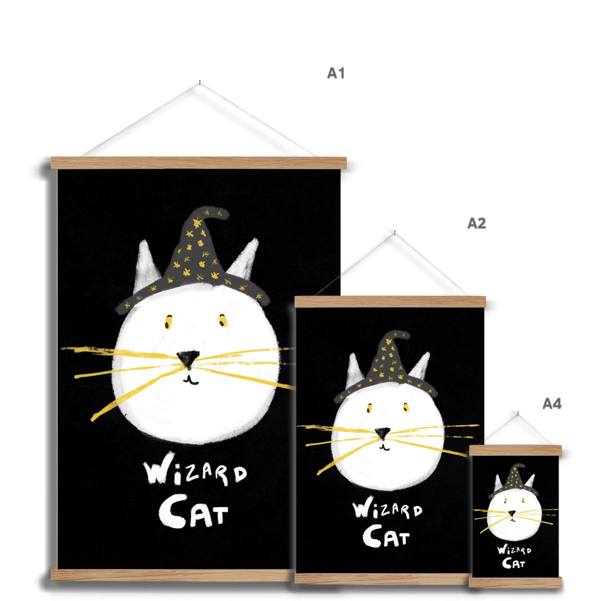 Wizard Cat Print Fine Art Print with Hanger