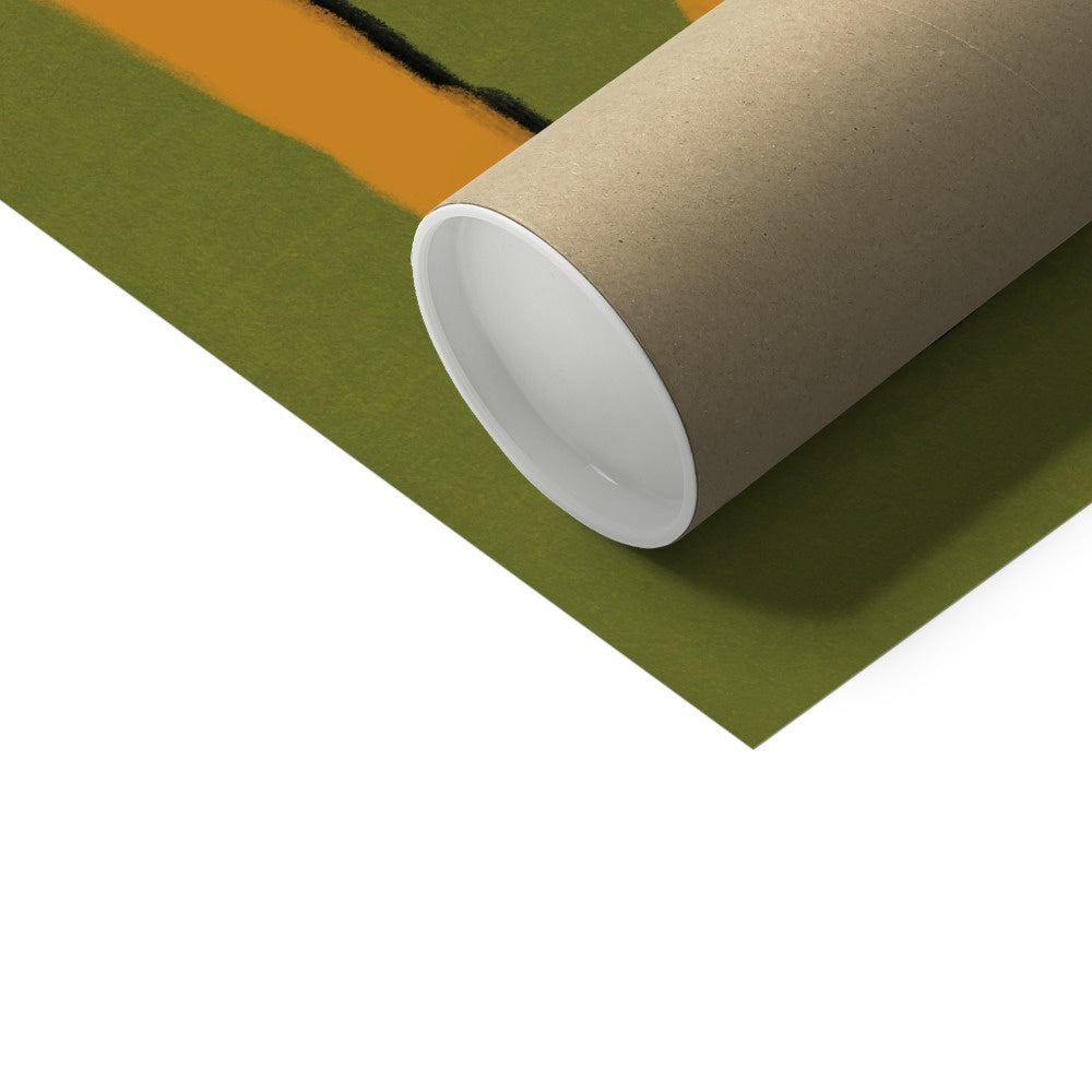 Earth Lover Print - Olive Green, Blue, Orange Fine Art Print