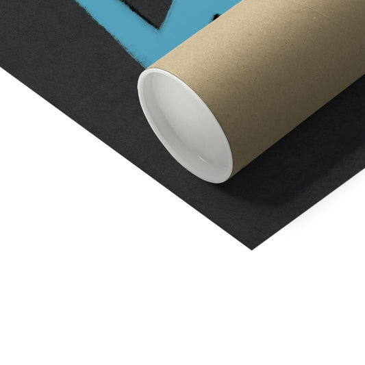 Bouldering Addict - Black and Blue Fine Art Print