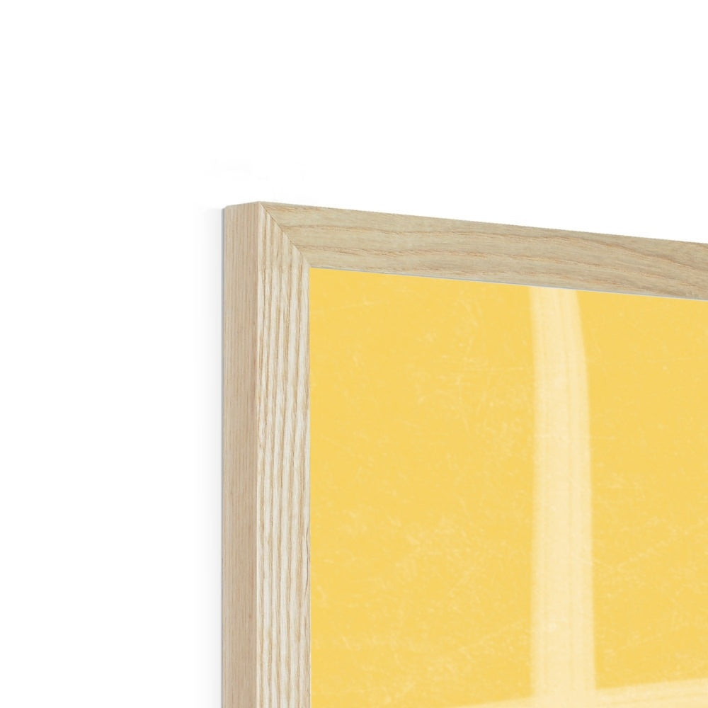 Yummy Apple Print - Yellow, Blue Framed Print