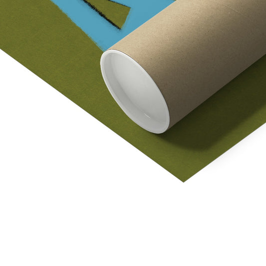 Skateboard Addict - Olive Green, Blue, Pink Fine Art Print