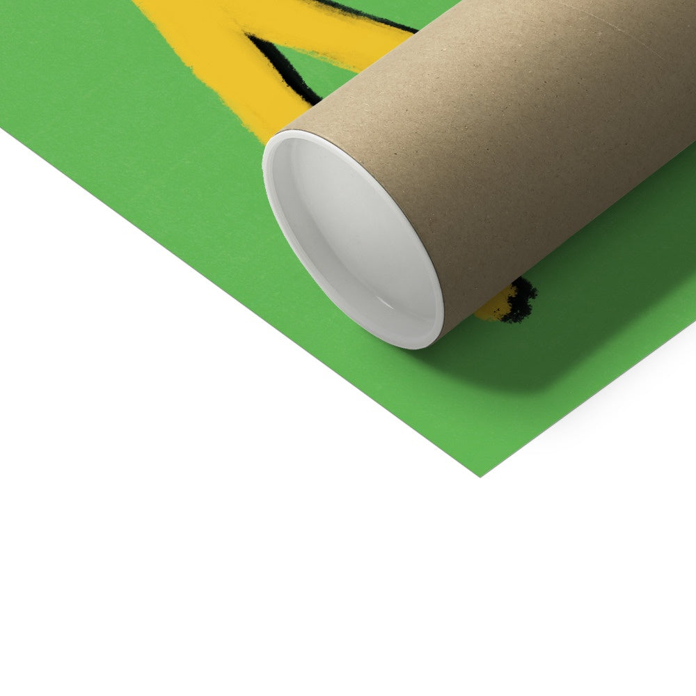 Gaming Addict Print - Green, Yellow, Pink Fine Art Print