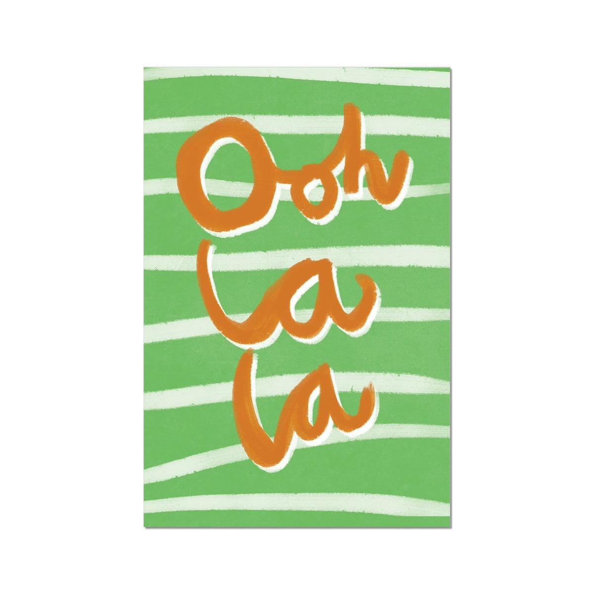 Ooh La La Art Print - Green, White and Brown Fine Art Print