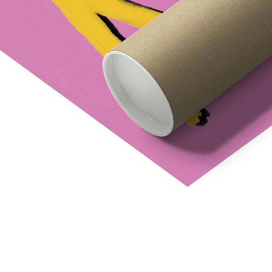 Gaming Addict Print - Pink, Yellow Fine Art Print