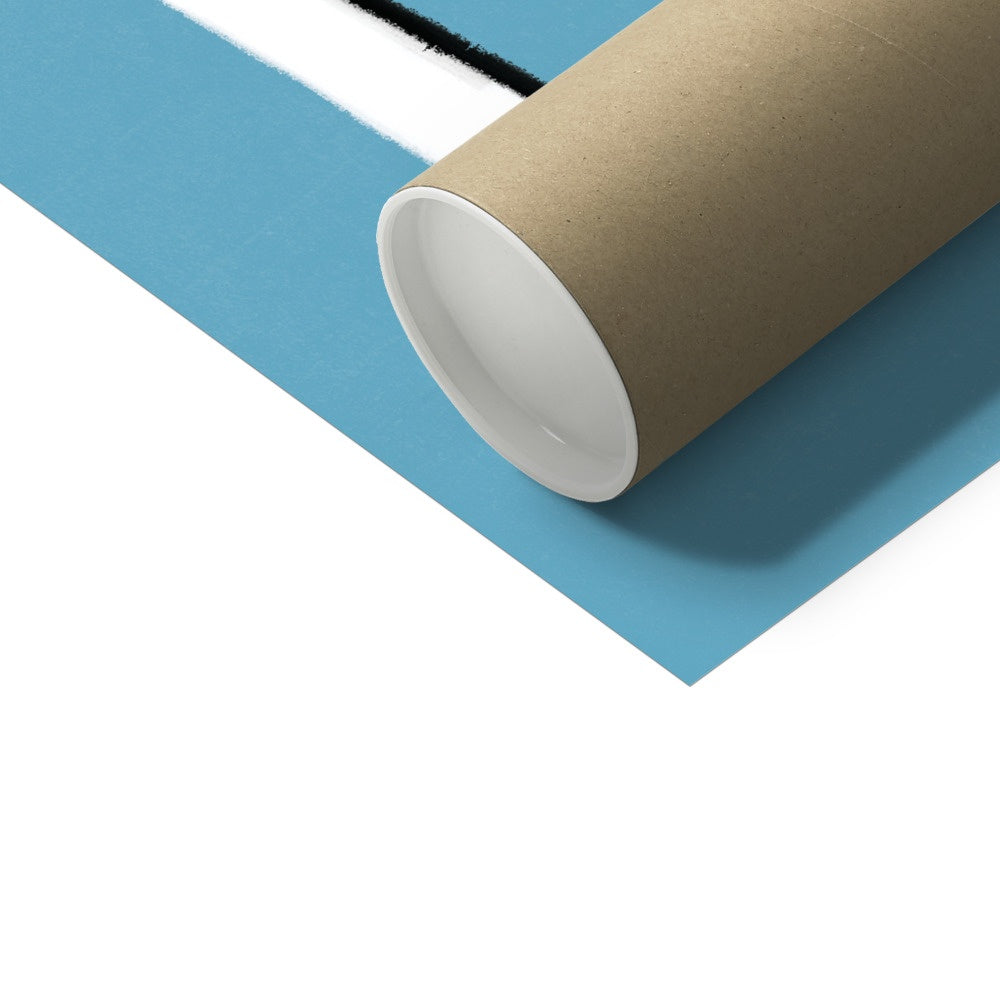 Football Lover Print - Blue, White, Black Fine Art Print