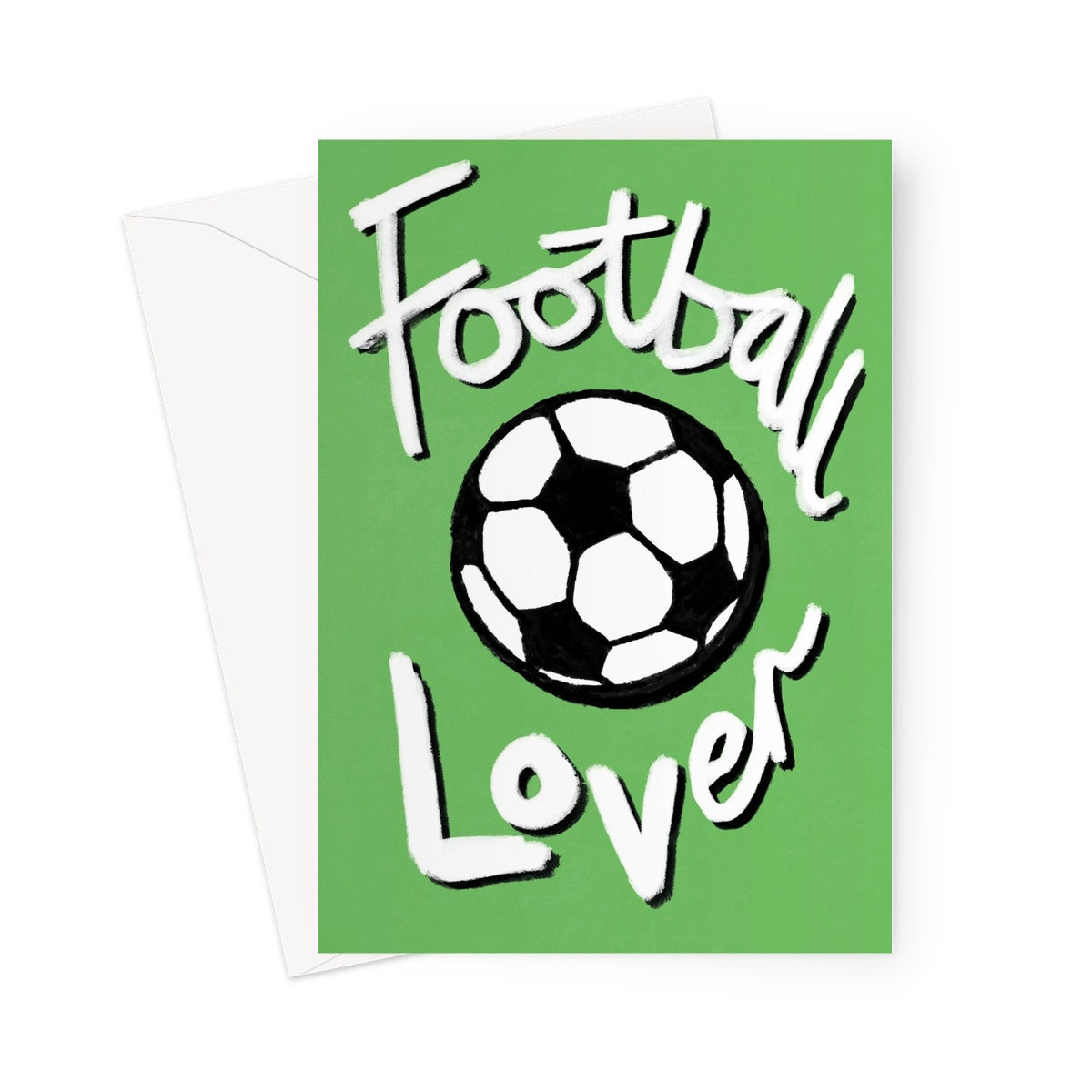 Football Lover Print - Green, White, Black Greeting Card