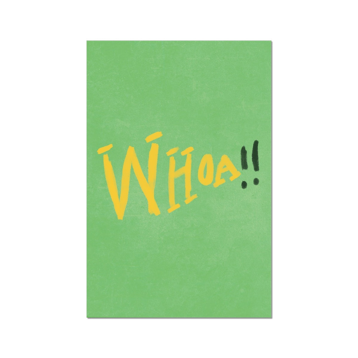 Whoa!! Print - Green, Yellow, Dark Green Fine Art Print