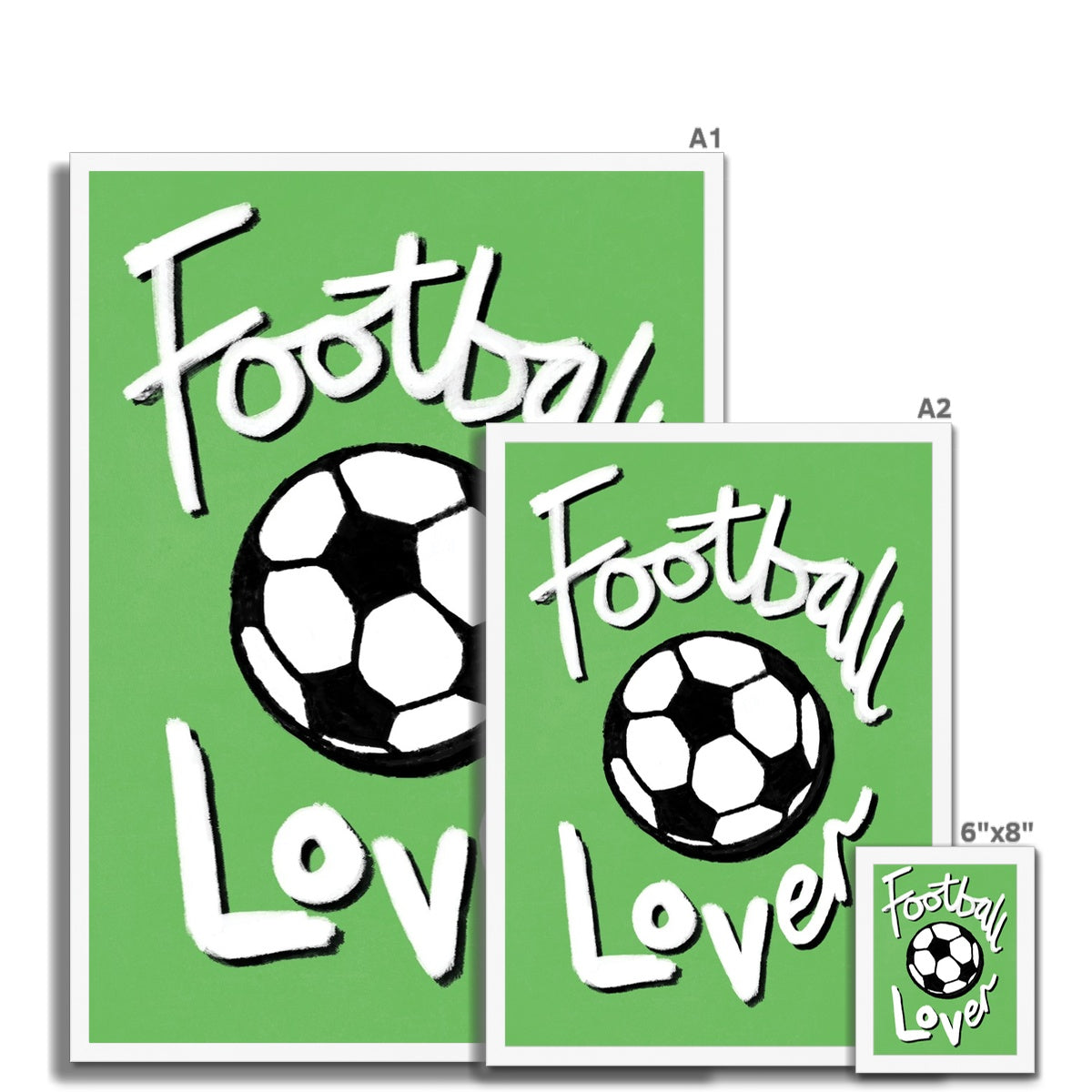 Football Lover Print - Green, White, Black Framed Print