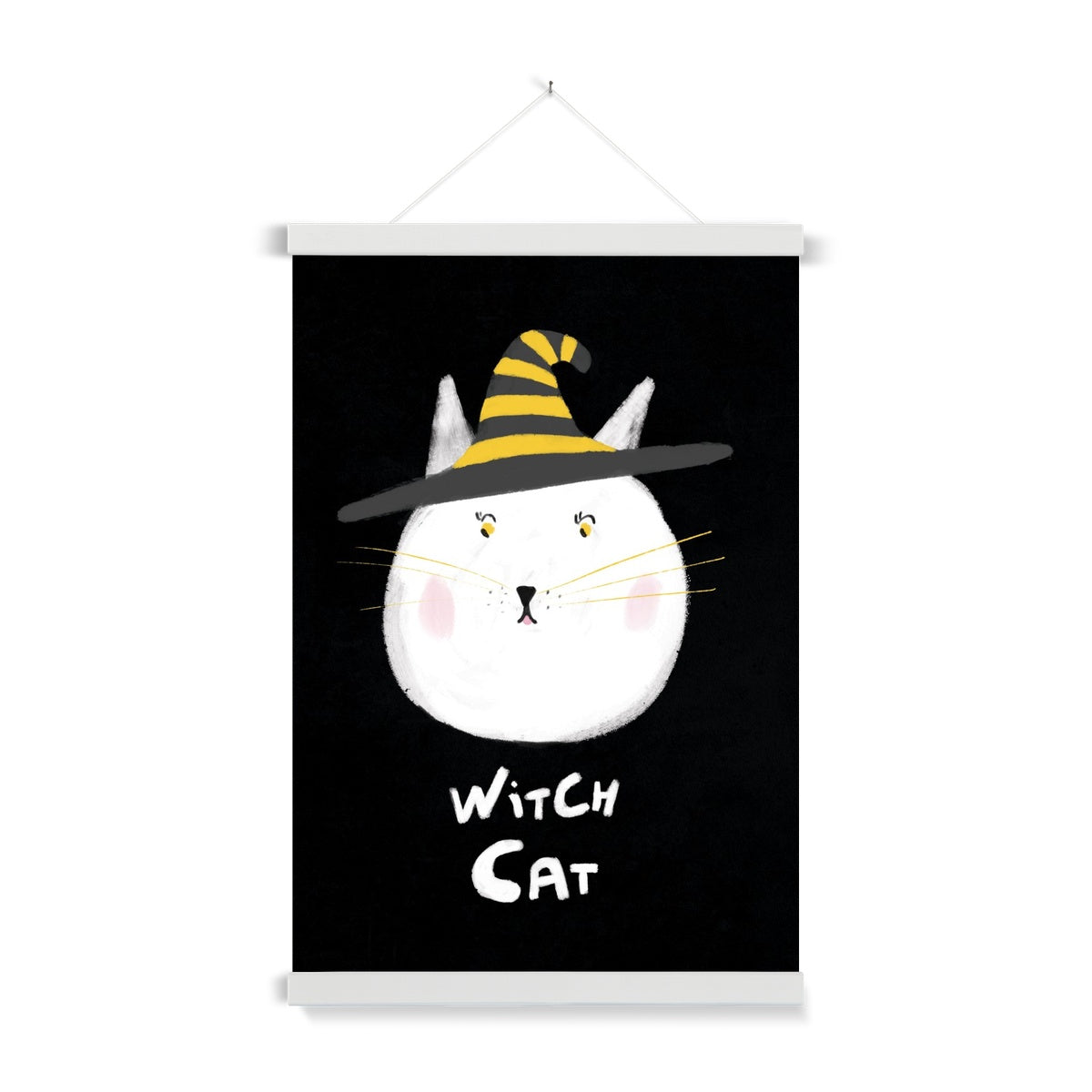 Witch Cat Print Fine Art Print with Hanger