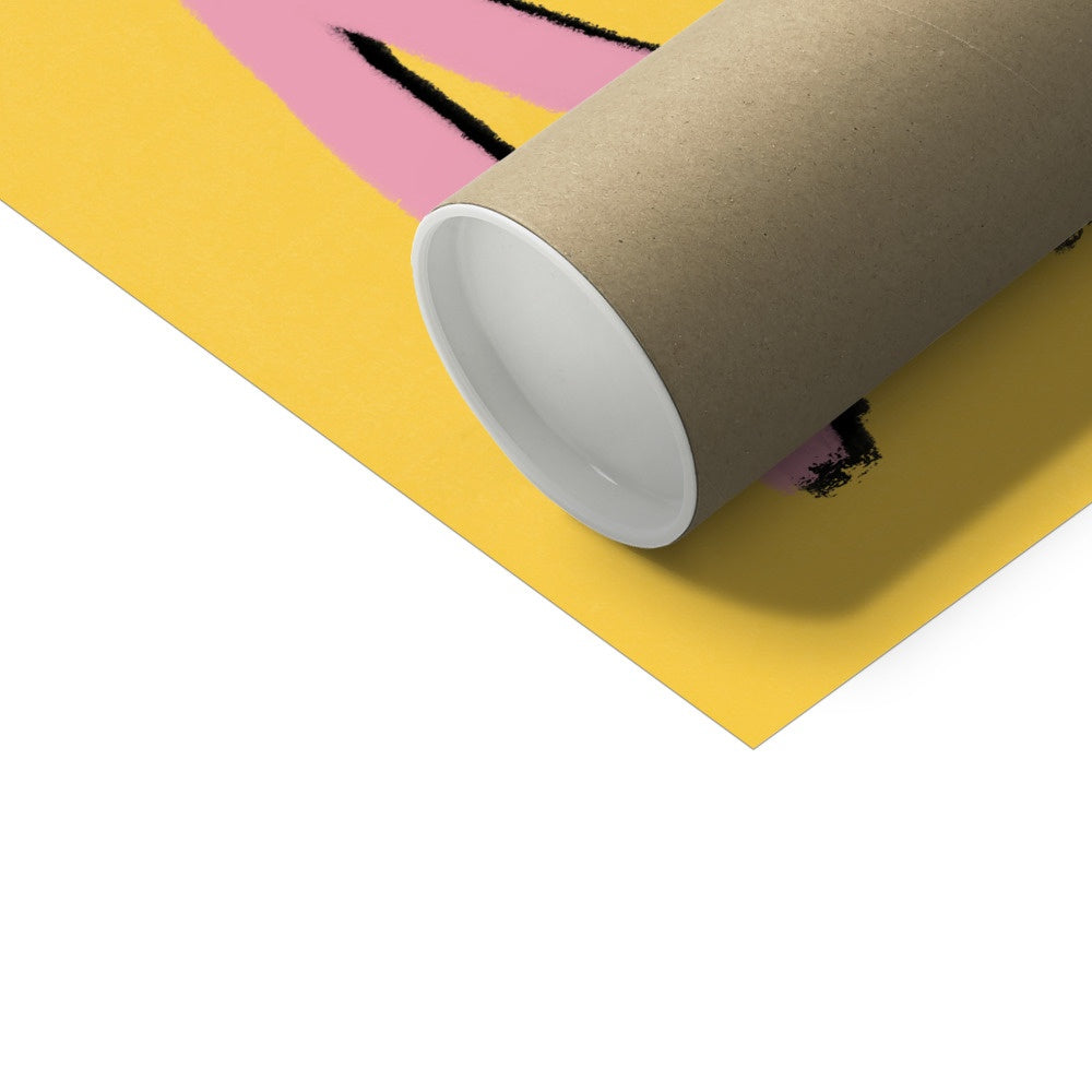 Gaming Addict Print - Pink, Yellow, Green Fine Art Print