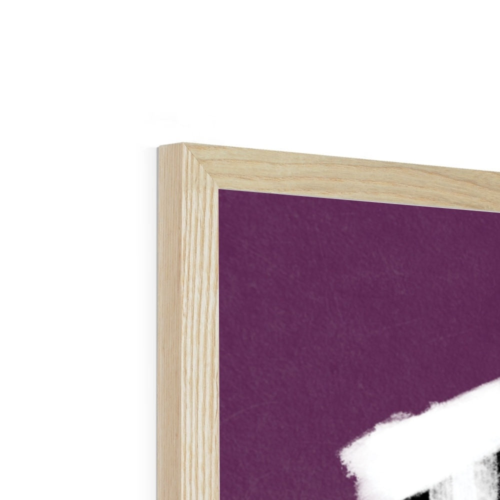 Football Lover Print - Plum, Black, White Framed Print