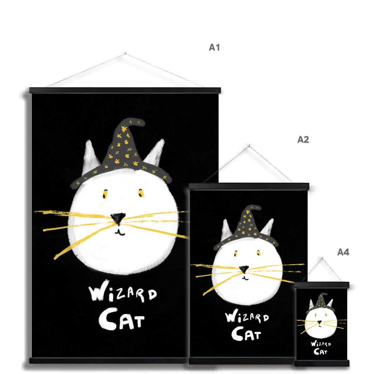 Wizard Cat Print Fine Art Print with Hanger