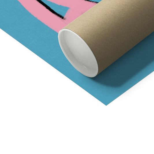 Skateboard Addict - Blue, Pink Fine Art Print