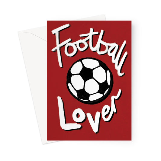 Football Lover - Red, Black and White Greeting Card