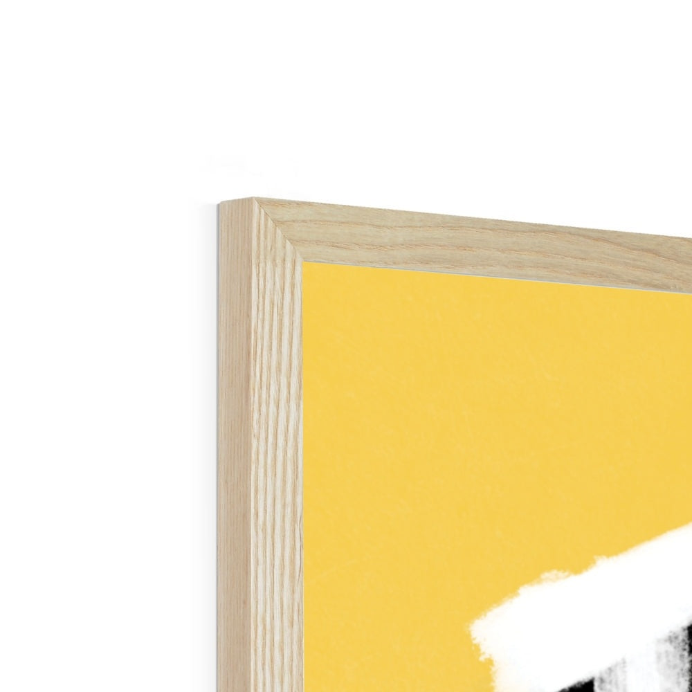 Football Lover Print - Yellow, White, Black Framed Print