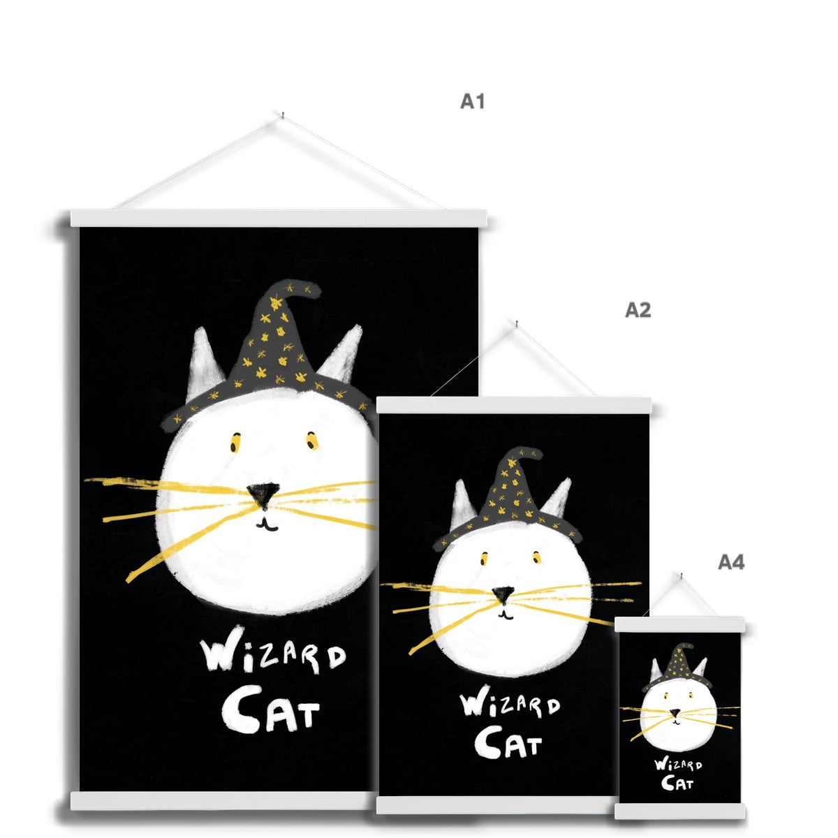 Wizard Cat Print Fine Art Print with Hanger