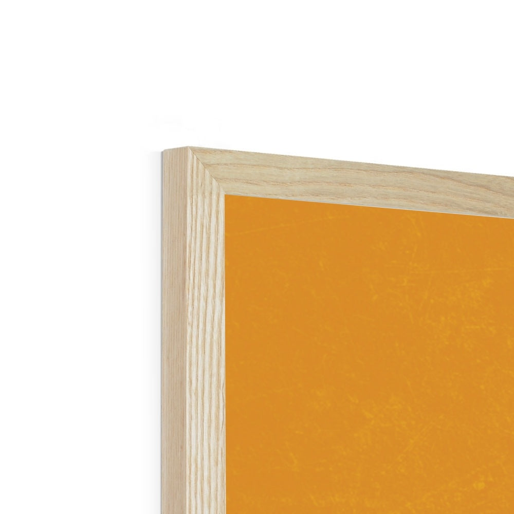 Joy Flower Print - Brown, Yellow Framed Print