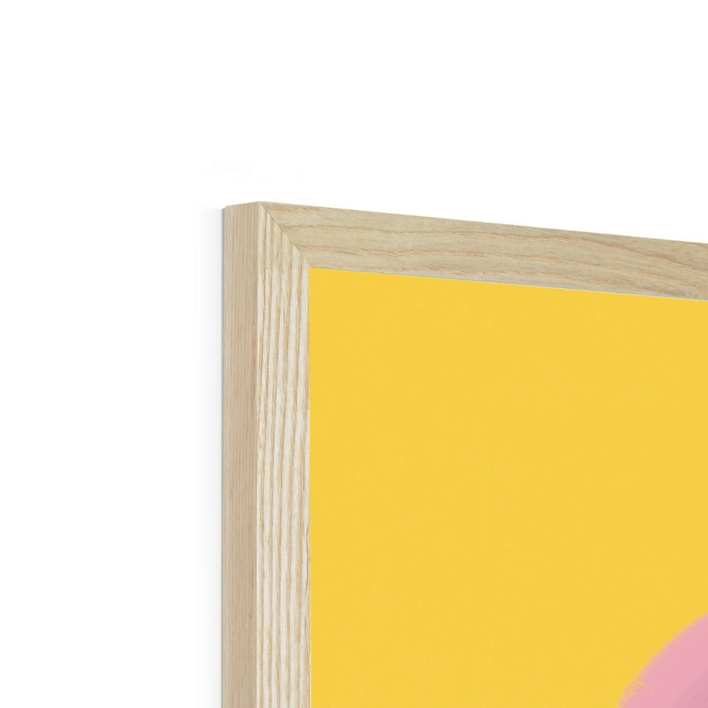 Gaming Addict Print - Yellow, Pink Framed Print