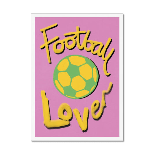 Football Lover Print - Pink, Yellow, Green Framed Print