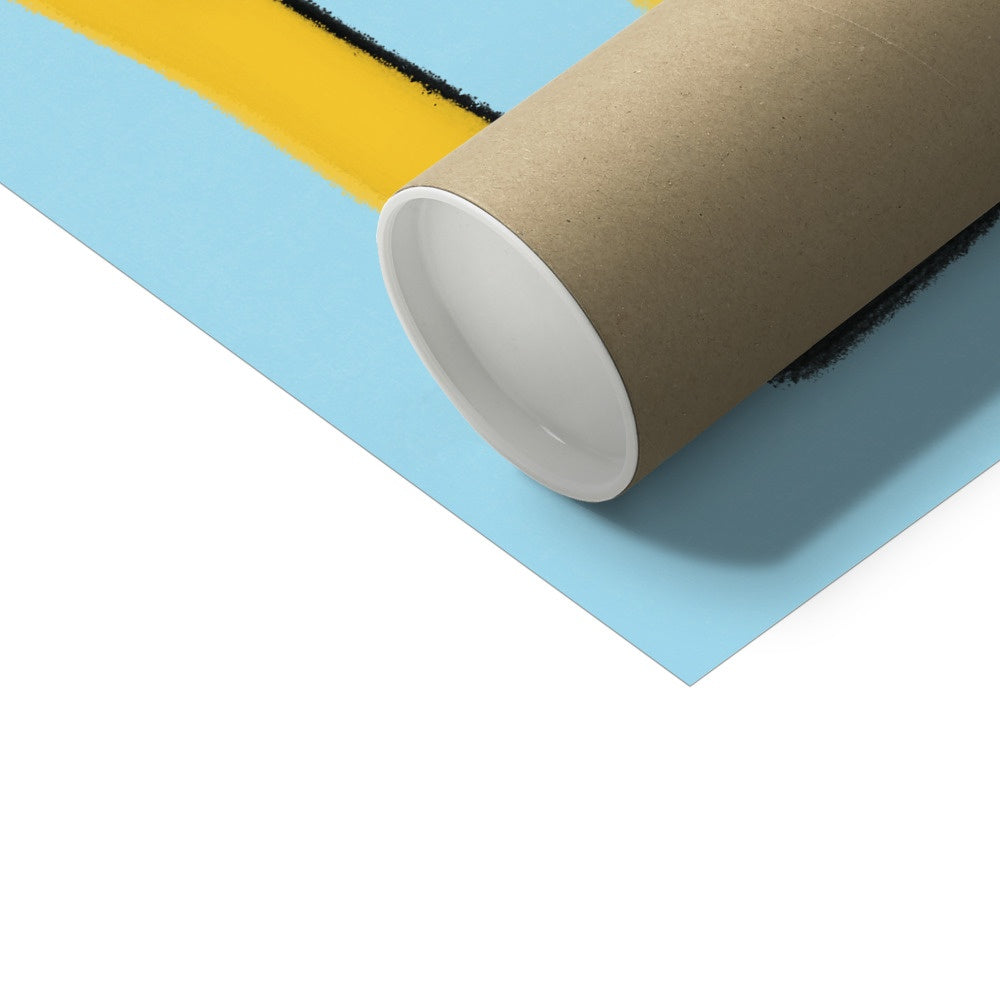 Earth Lover Print - Blue, Yellow Fine Art Print