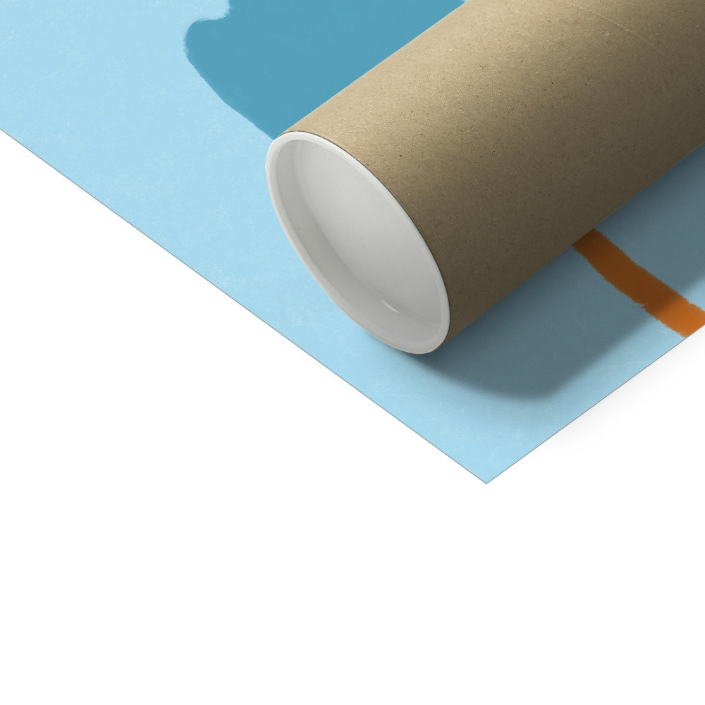 Tulips Print - Blue, Dark Blue Fine Art Print