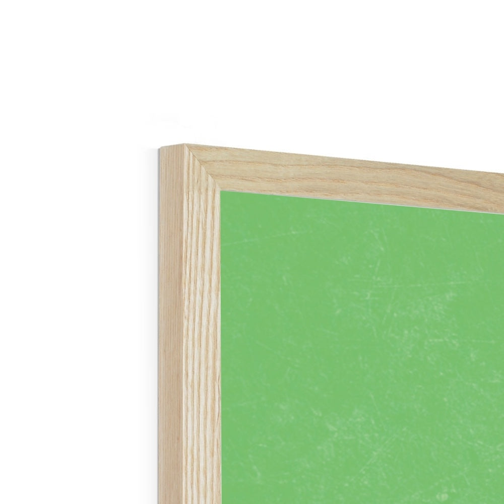 Joy Flower Print - Green, Yellow, Brown Framed Print