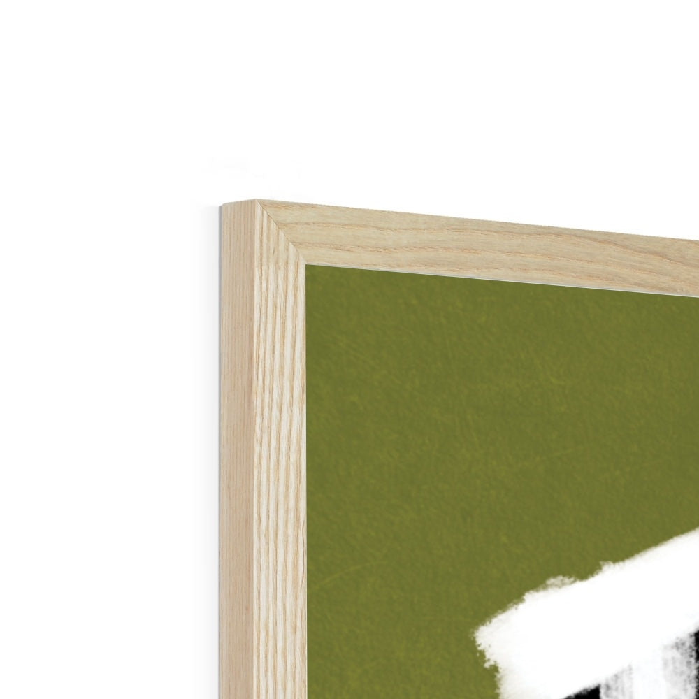 Football Lover Print - Olive Green, Black, White Framed Print