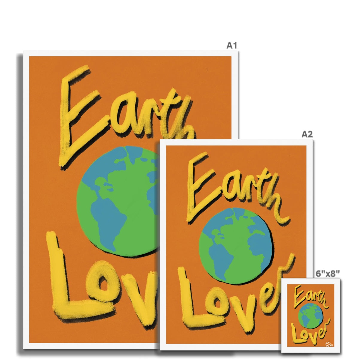 Earth Lover Print - Brown, Yellow Framed Print