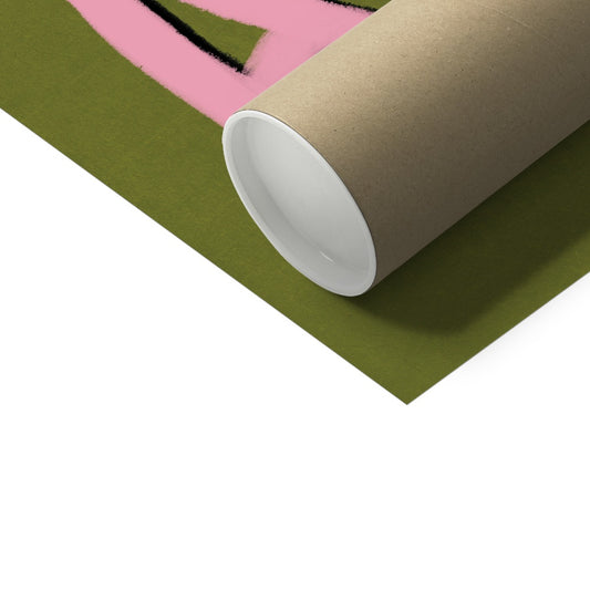 Skateboard Addict - Olive Green, Pink, Blue Fine Art Print