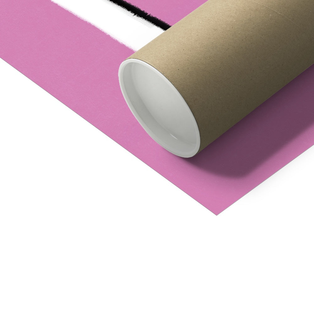 Football Lover Print - Pink, Black, White Fine Art Print