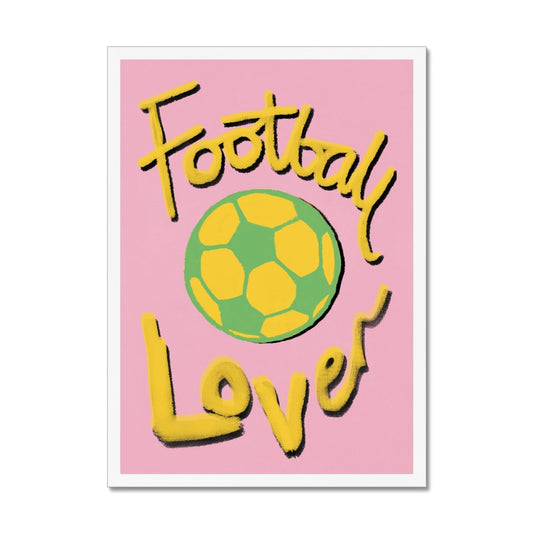 Football Lover Print - Pink, Yellow, Green Framed Print