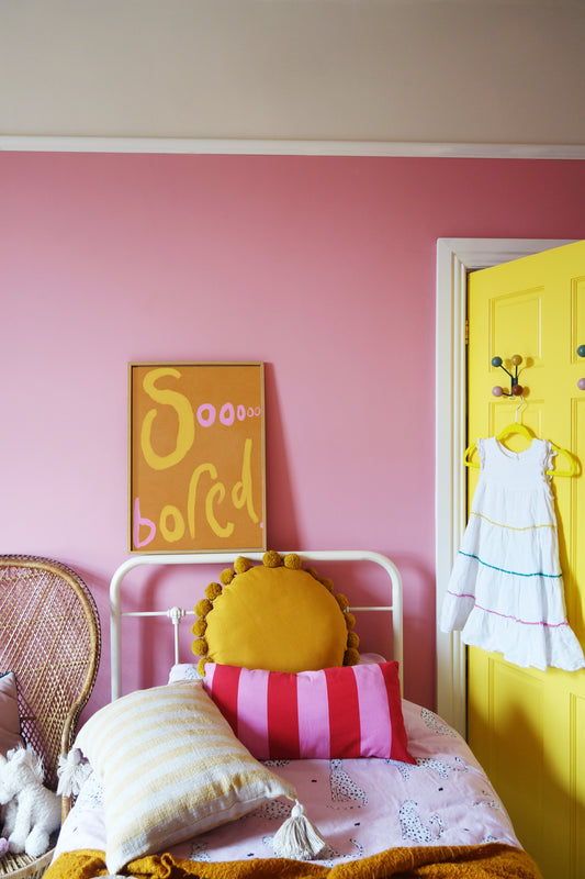 Sooooo Bored Print - Brown, Yellow, Pink Fine Art Print