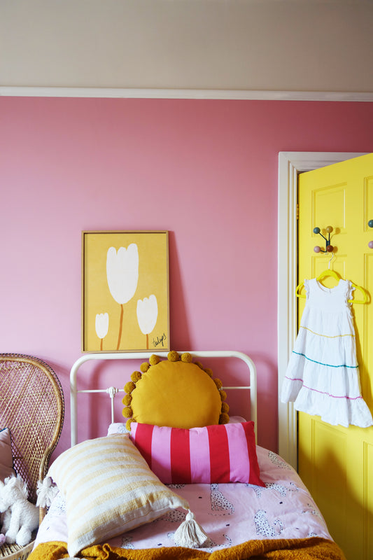 Tulips Print - Yellow, White Framed Print