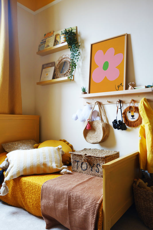 Love Flower Print - Brown, Pink, Green Fine Art Print