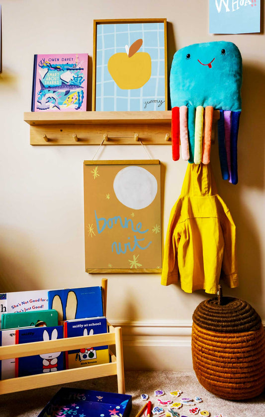 Bonne Nuit Print - Brown with Blue Fine Art Print