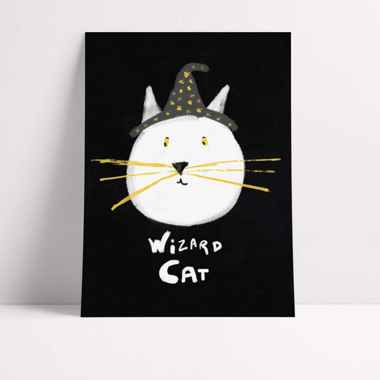 Wizard Cat Print Fine Art Print with Hanger