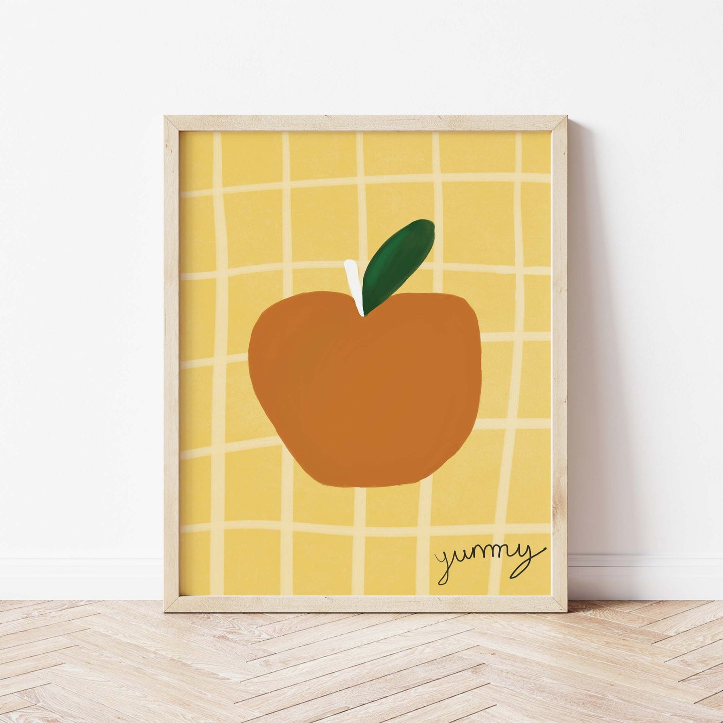Yummy Apple Print - Yellow, Brown Fine Art Print
