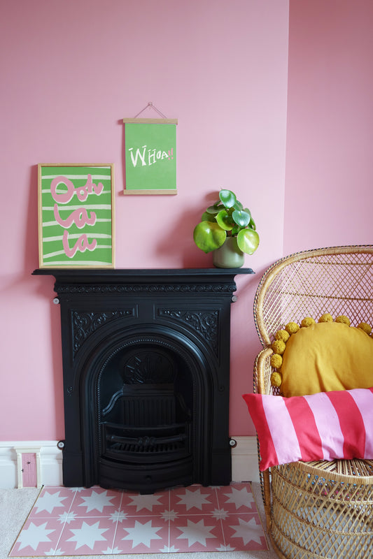 Ooh La La Art Print - Green, White and Pink Fine Art Print