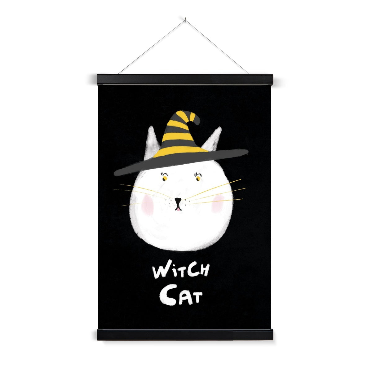 Witch Cat Print Fine Art Print with Hanger