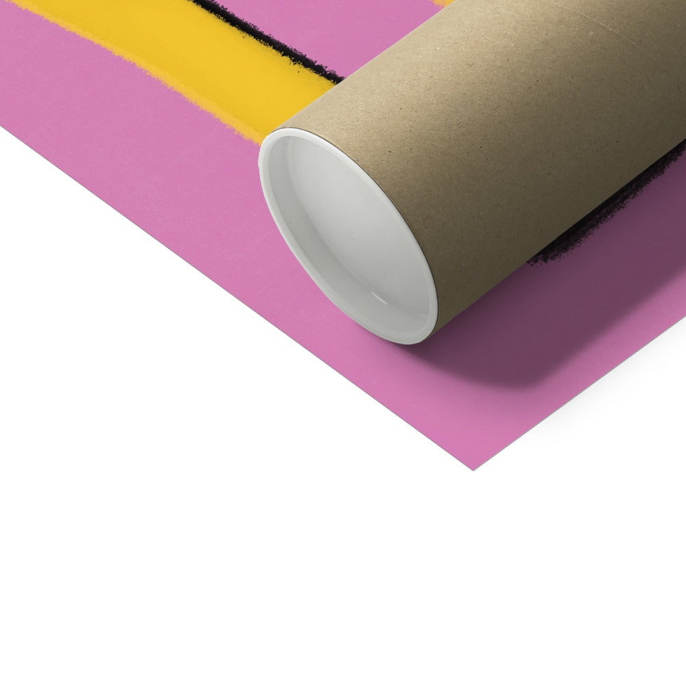 Earth Lover Print - Bright Pink, Yellow Fine Art Print