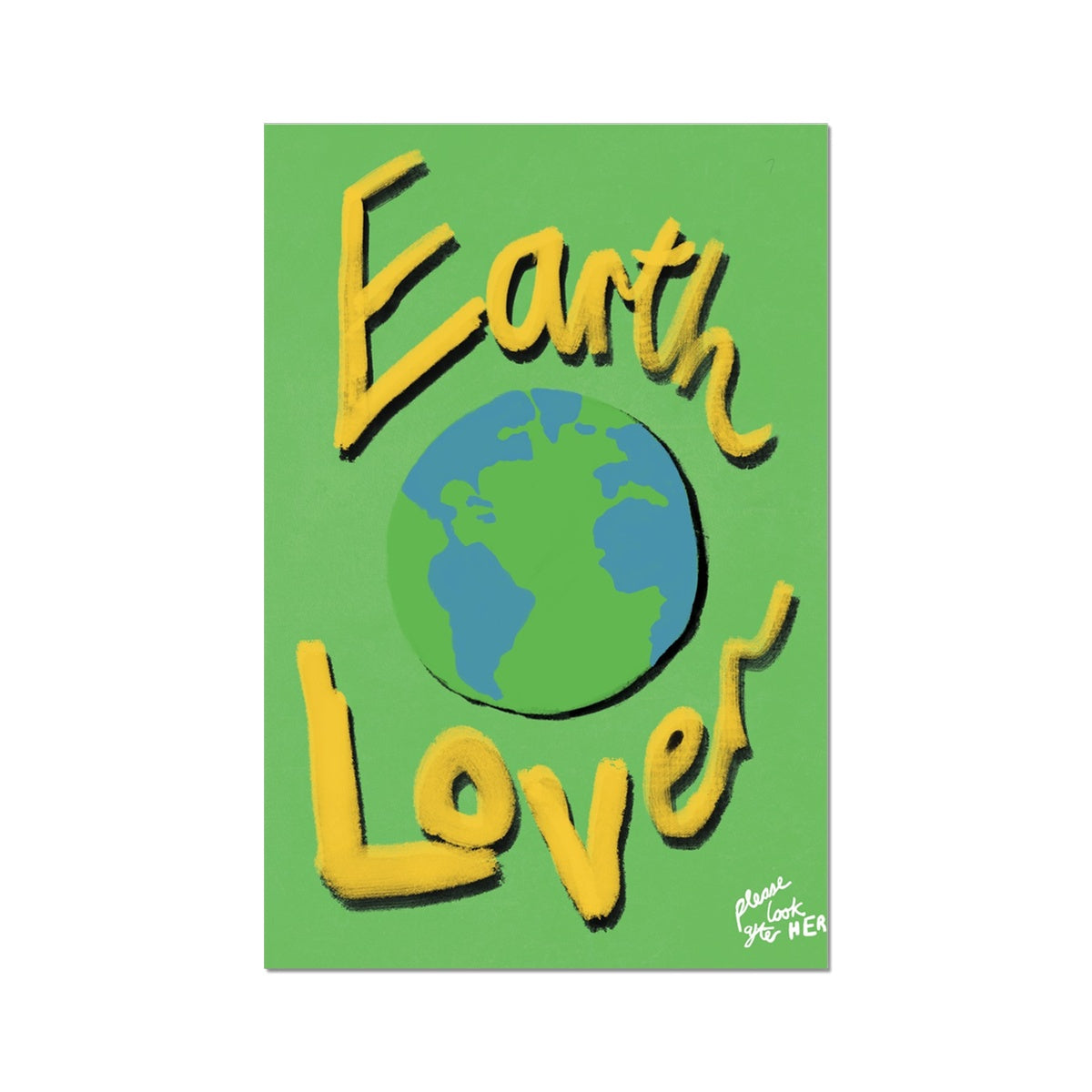 Earth Lover Print - Green, Yellow Fine Art Print