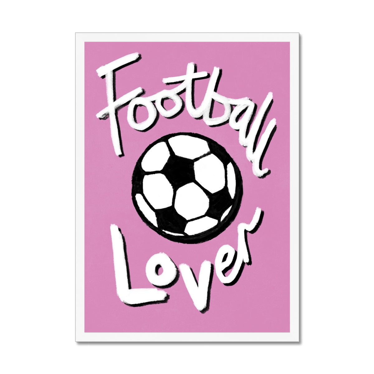 Football Lover Print - Pink, Black, White Framed Print