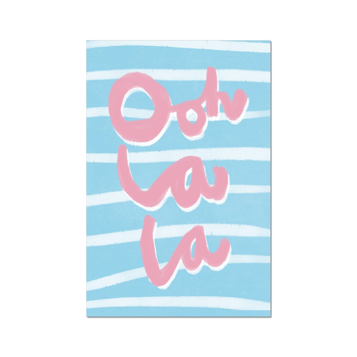 Ooh La La Art Print - Blue, White and Pink Fine Art Print