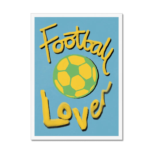 Football Lover Print - Blue, Yellow, Green Framed Print