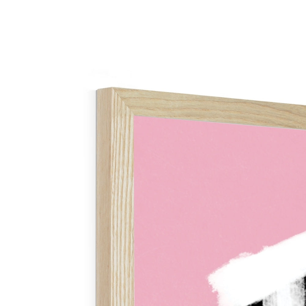 Football Lover Print - Light Pink, White, Black Framed Print