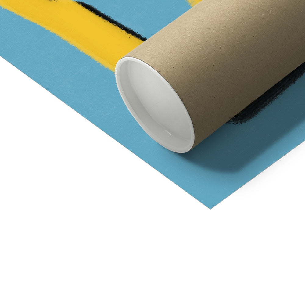 Football Lover Print - Blue, Yellow, Green Fine Art Print