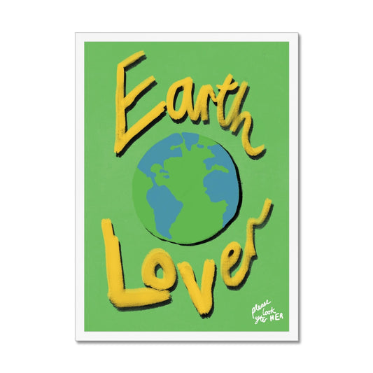 Earth Lover Print - Green, Yellow Framed Print