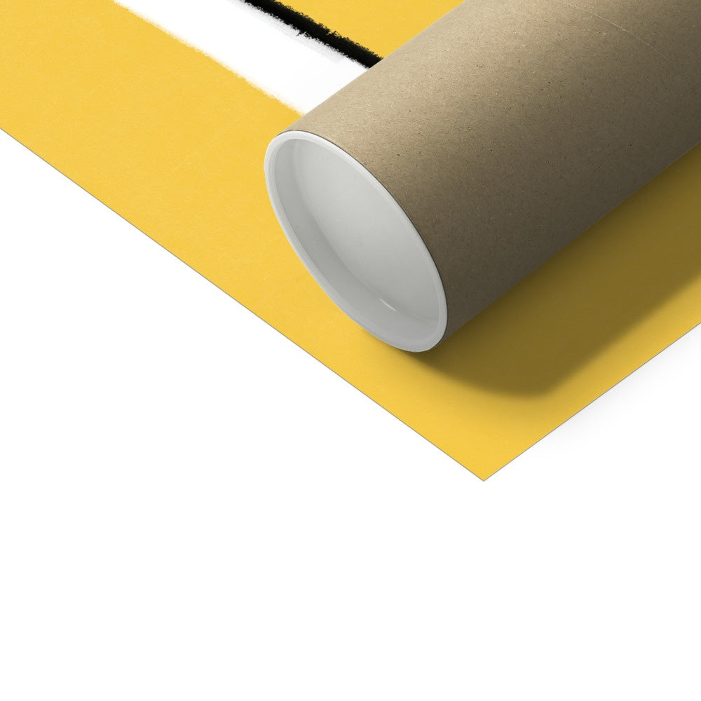 Football Lover Print - Yellow, White, Black Fine Art Print